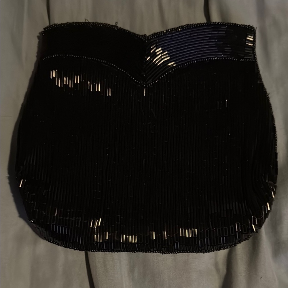Black Beaded Mini handbag
